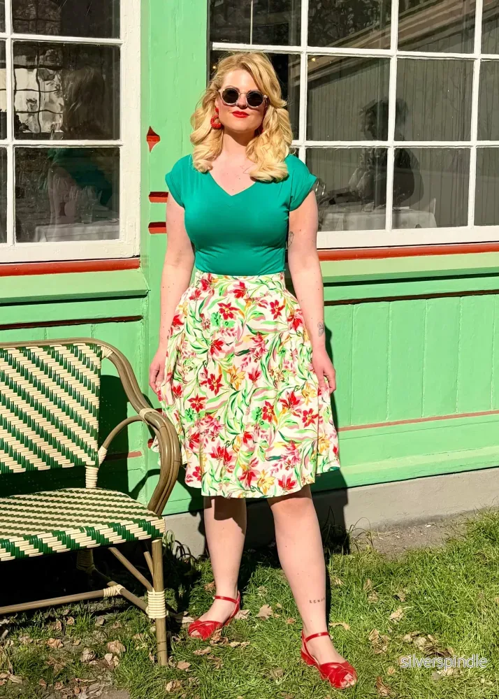 1950-tals swingkjol - multi floral - Bild 2