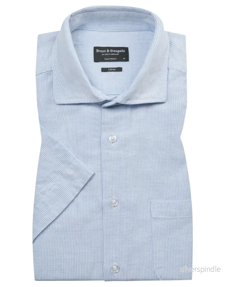 BS Lewis Casual Modern Fit Skjorta - Light Blue/White
