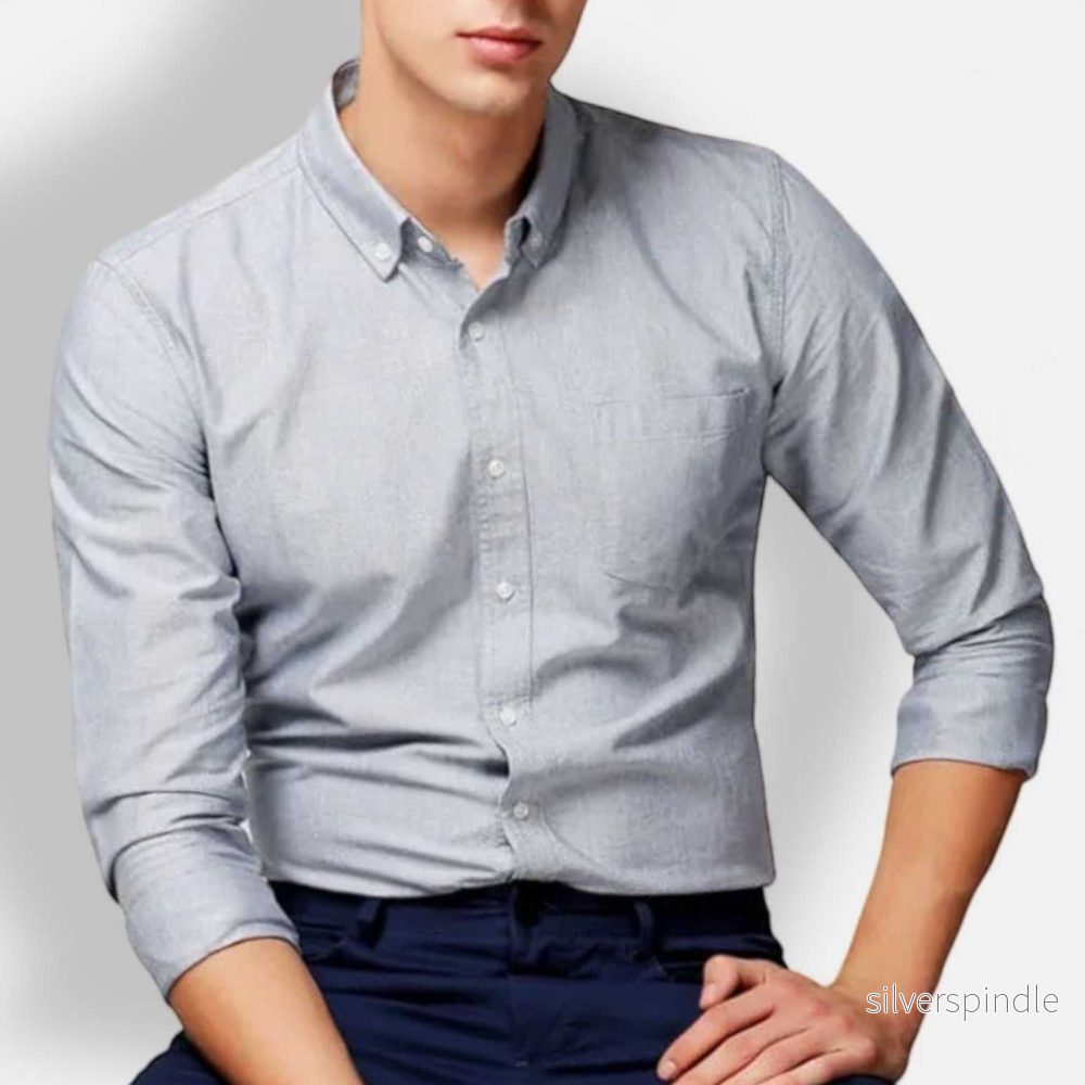 Slim Fit | Långärmad Skjorta med Knäppning i Ljusblått | Elegant och Bekväm för Vardagsbruk - Bild 2