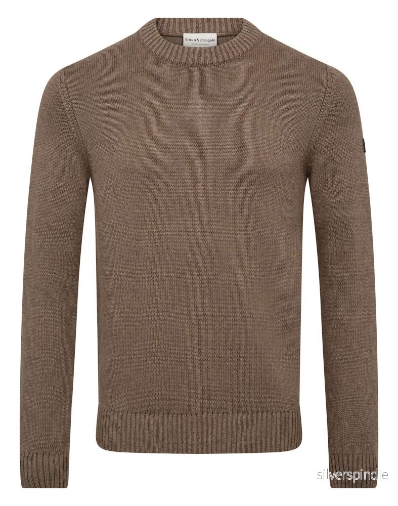 BS Neinsroth Regular Fit Stickat - Brown
