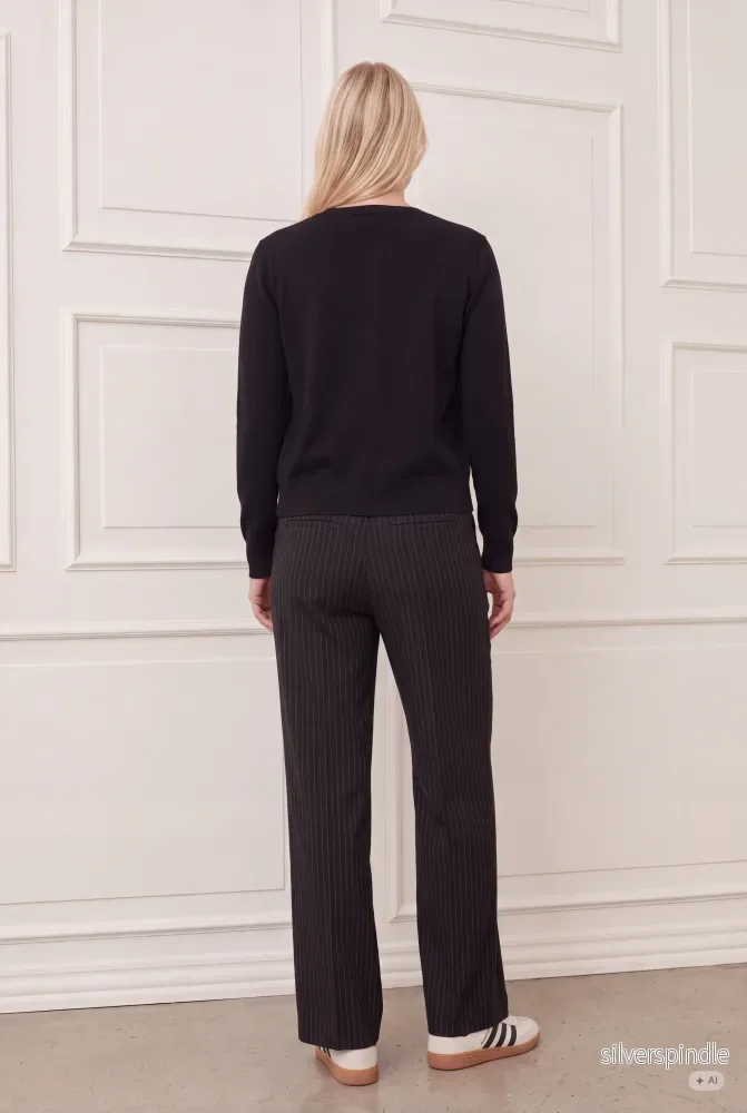 Rimini Striped Pant - Black Pinstripe - Bild 3