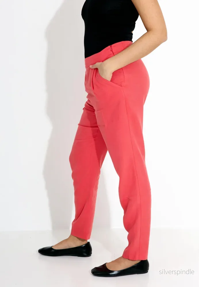 BOYFRIEND TROUSERS TENCEL - Röd - Bild 3