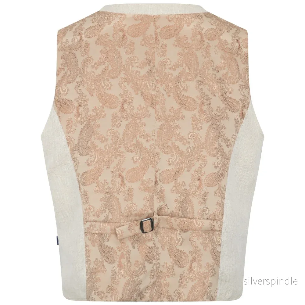 Walker & Hawkes - Corbet linneväst Off White - Bild 3