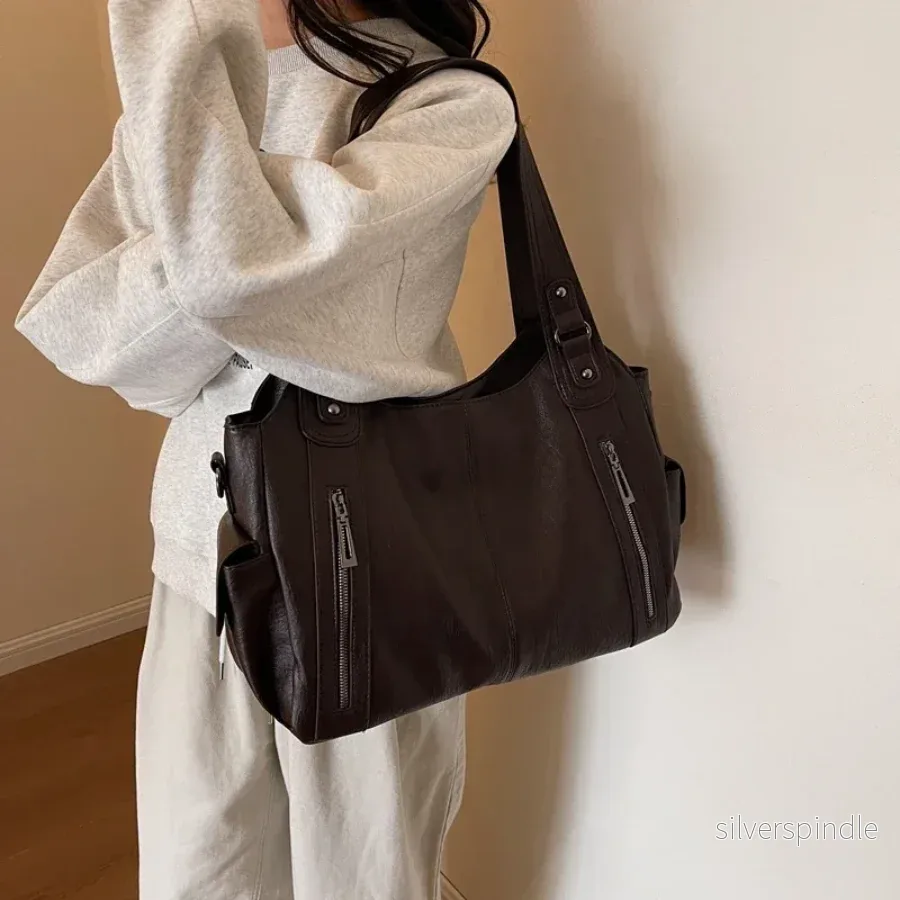 Elegant Axelväska Dam | Zip Top Design med Avtagbar Crossbody-rem | Praktisk Vardagshandväska för Mångsidig Användning - Bild 2