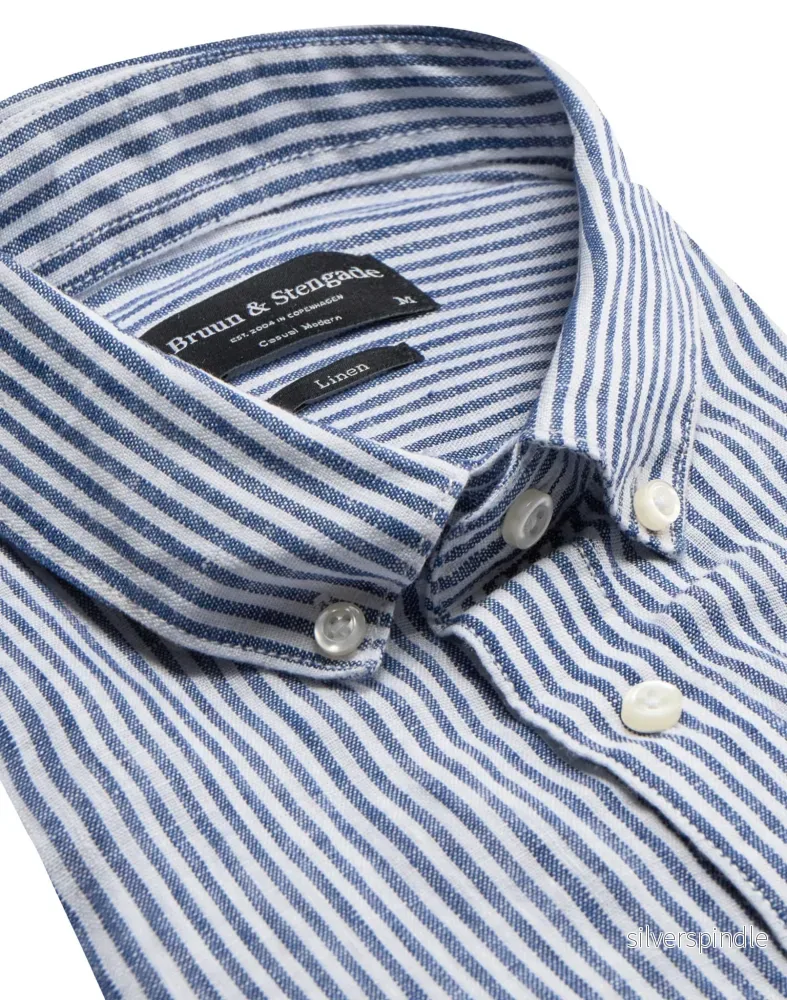 BS Valtteri Casual Modern Fit Skjorta - Navy/White - Bild 2