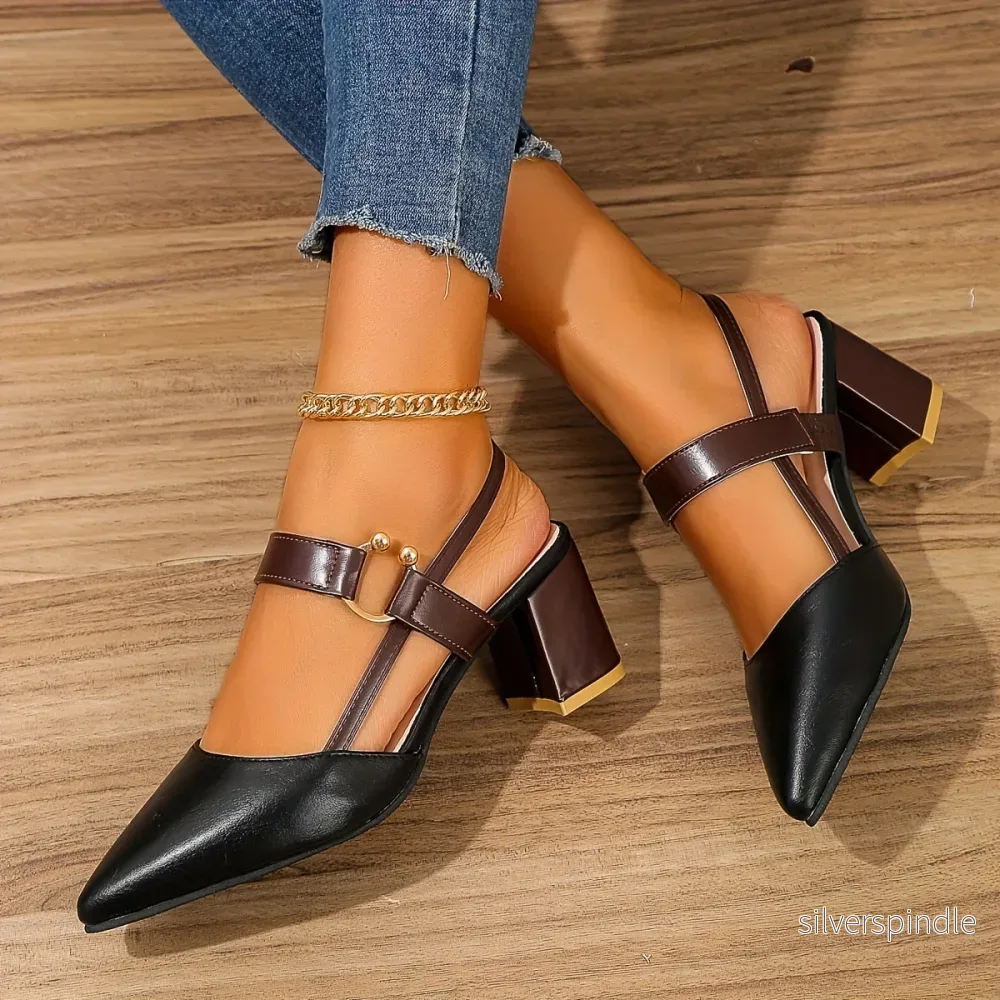 Mia | Elegant Slingback Klackar med Spetsig Tå - Bild 2