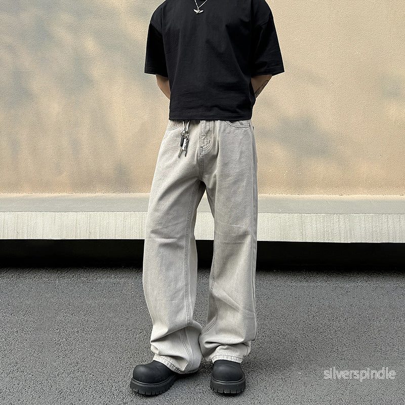 Oliver | Grå Retro Vida Ben Byxor Dam för Avslappnad Stil - Bild 2