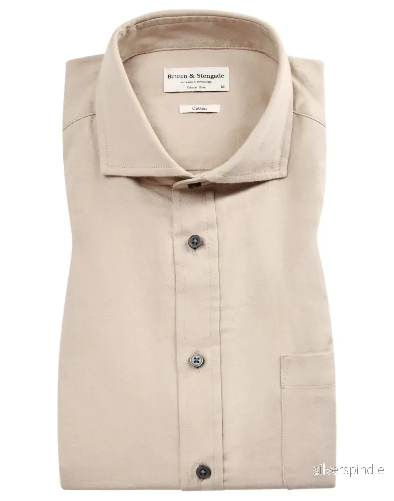 BS Halden casual slim fit Skjorta - Sand