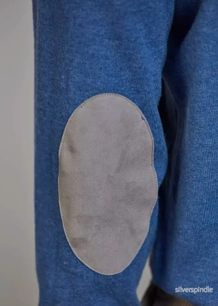 Hansen & Jacob Crew Neck Knit E-patch Blue - Bild 2