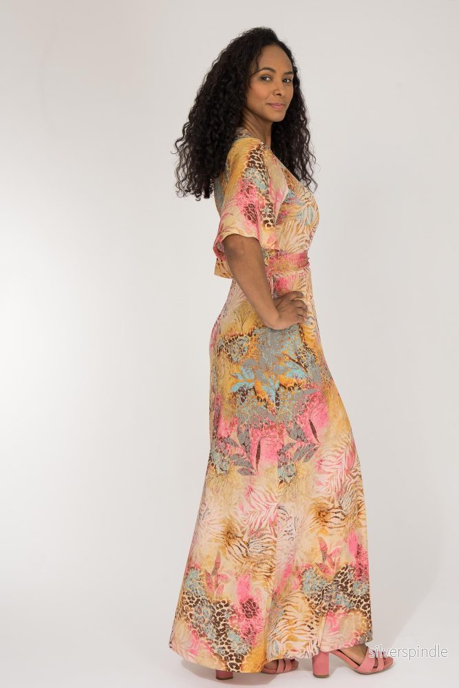 Bestie shine wrap maxi jersey dress - Pastels - Bild 2