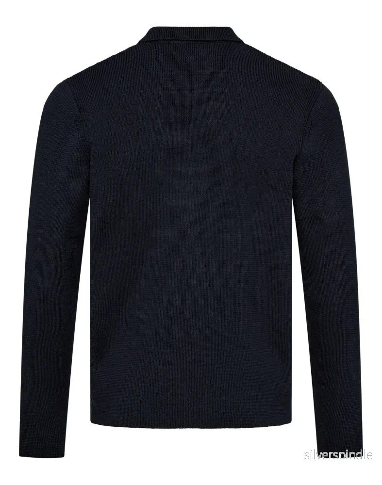 BS Haakon Regular Fit Stickat - Navy - Bild 2