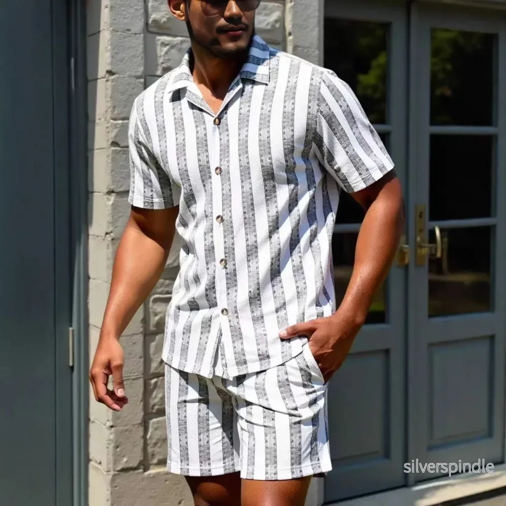 Liam | Lätt Avslappnad Sommar Skjorta och Shorts Set - Bild 2