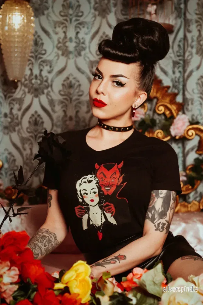 T-shirt i 1950-talsstil - Deal with the Devil - Bild 3