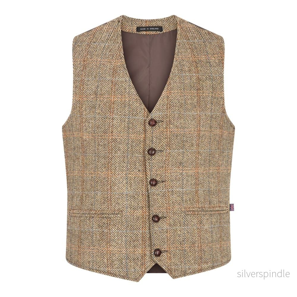 Walker & Hawkes Dalston White Sand - Harris Tweed kostymväst - Bild 2