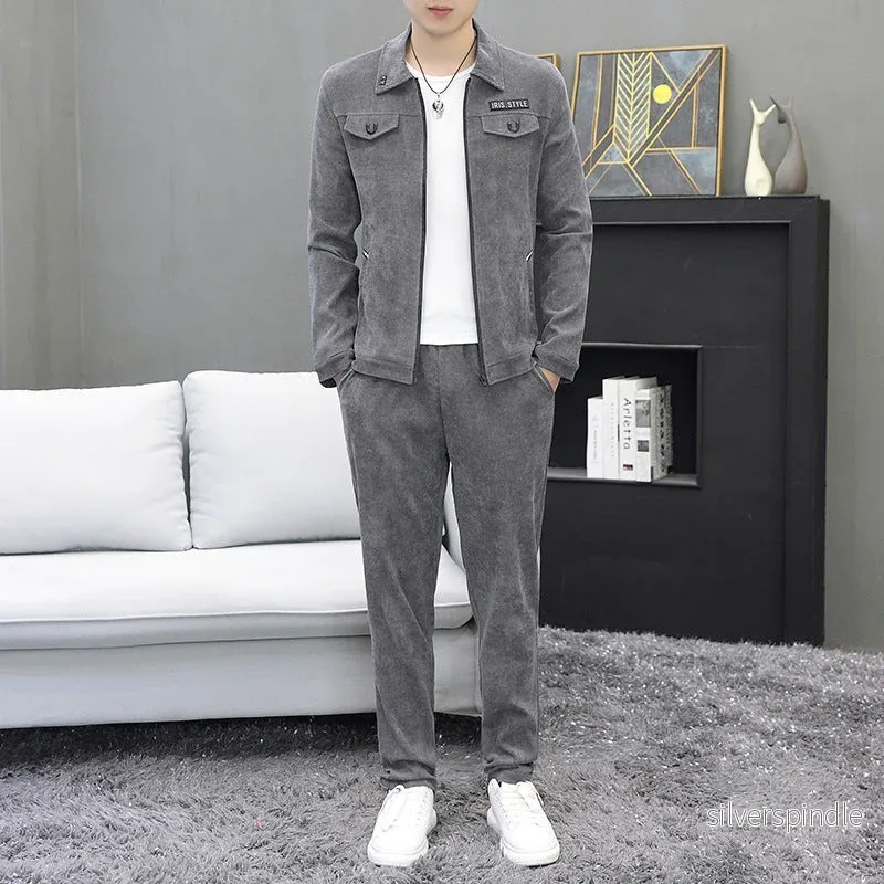 Ethan | Elegant Tvådelad Höstkostym i Manchestermaterial - Bild 2