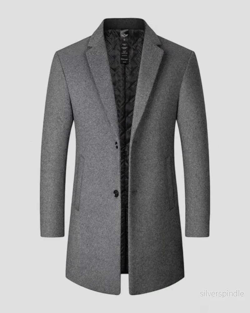 Elegant Trenchcoat Män | Lång Design med Klassiska Slag | Vinterjacka för Stil och Komfort - Bild 2