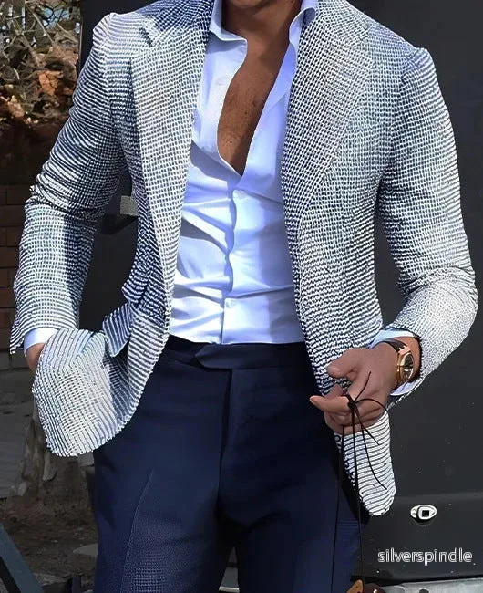 Ethan | Slim Fit Vårkavaj Med Vertikala Ränder - Bild 2