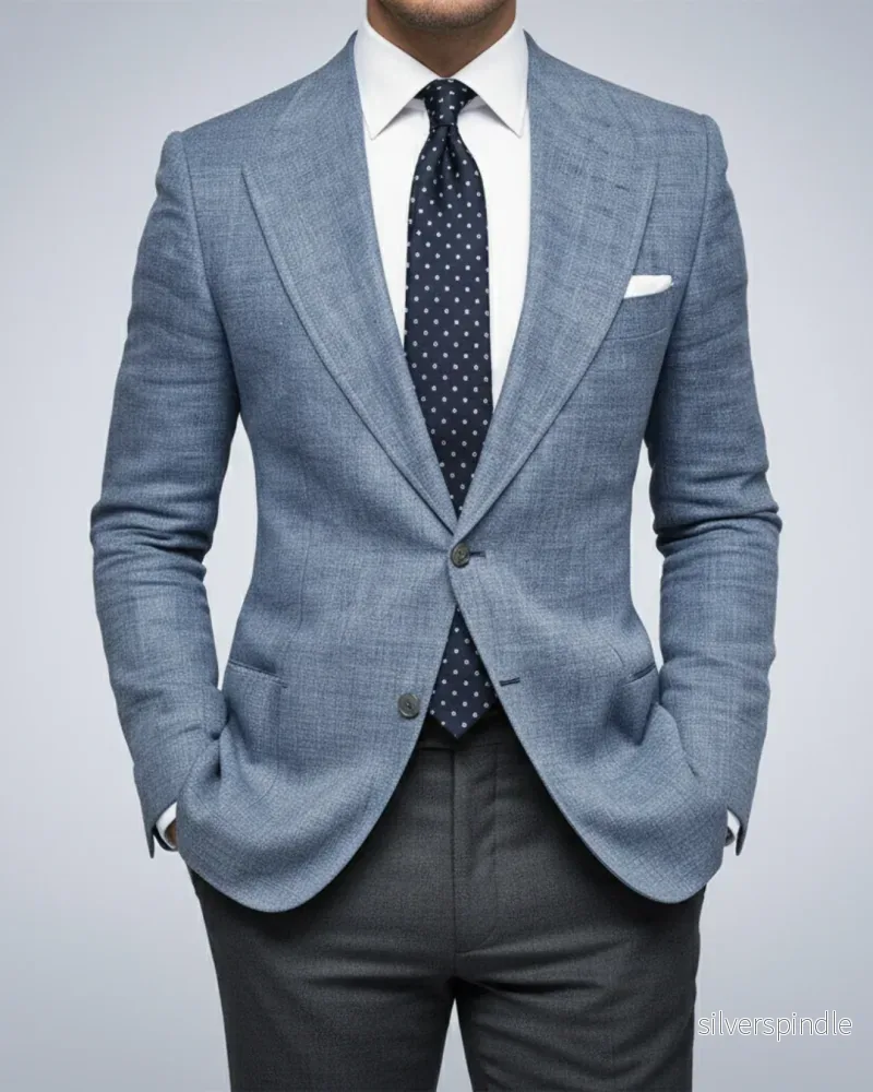 Elegant Kavaj | Slim Fit Blazer för Män med Lätt Konstruktion | Mångsidig Design för Affär och Fritid