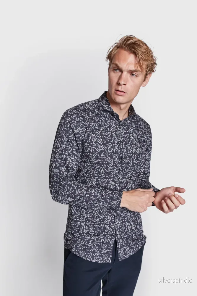 BS Jackson Slim Fit Skjorta - Navy - Bild 3