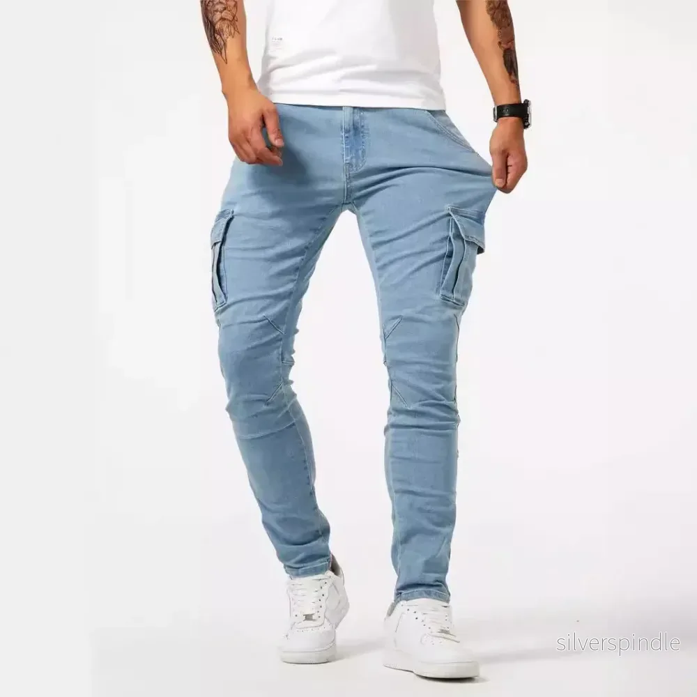 Noah | Slim Fit Stretch Cargobyxor Dam med Flera Fickor - Bild 2