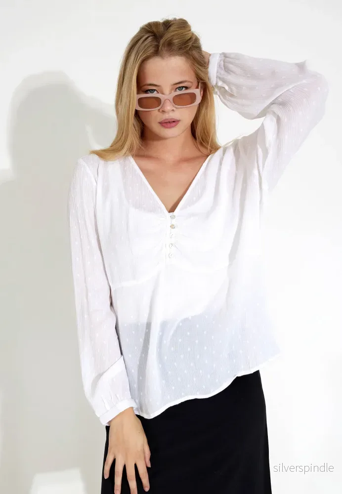 ASTRID BLUS – Chalk white ASTRID BLUS – Chalk white