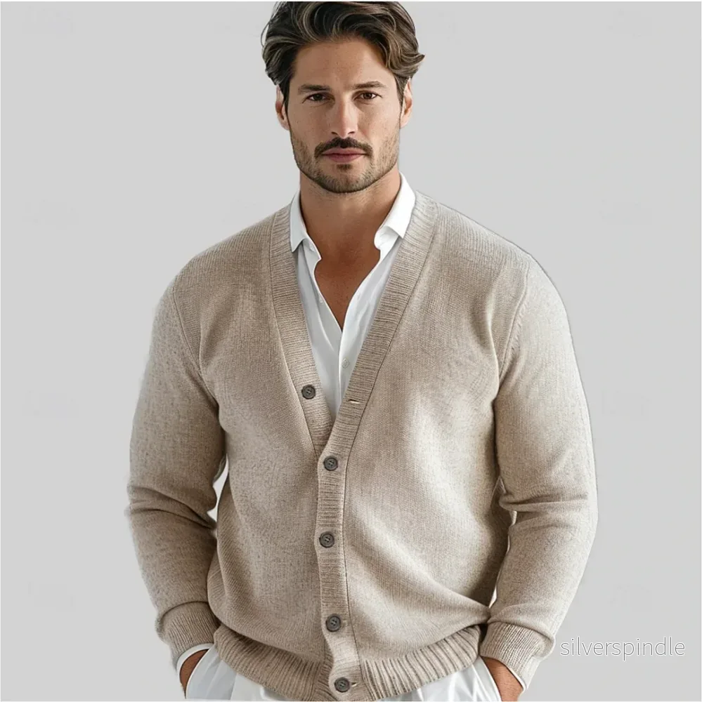 Mångsidig Cardigan för Män med Djup V-ringning och Knäppning | Perfekt för Avslappnade och Smart Casual Tillfällen Mångsidig Cardigan för Män med Djup V-ringning och Knäppning | Perfekt för Avslappnade och Smart Casual Tillfällen
