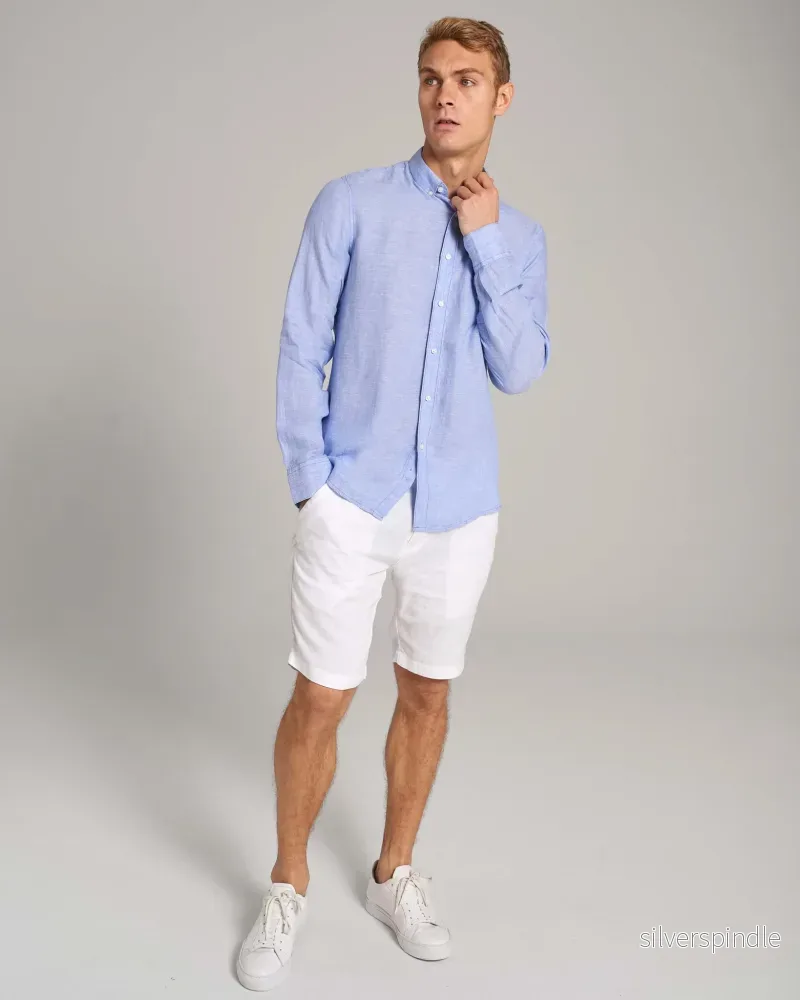 BS Sainz Casual Slim Fit Skjorta - Light Blue - Bild 3