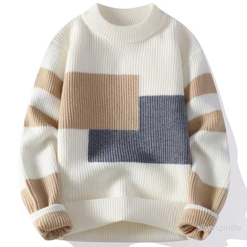 Ethan | Modern Oversized Hösttröja med Blockmönster Ethan | Modern Oversized Hösttröja med Blockmönster