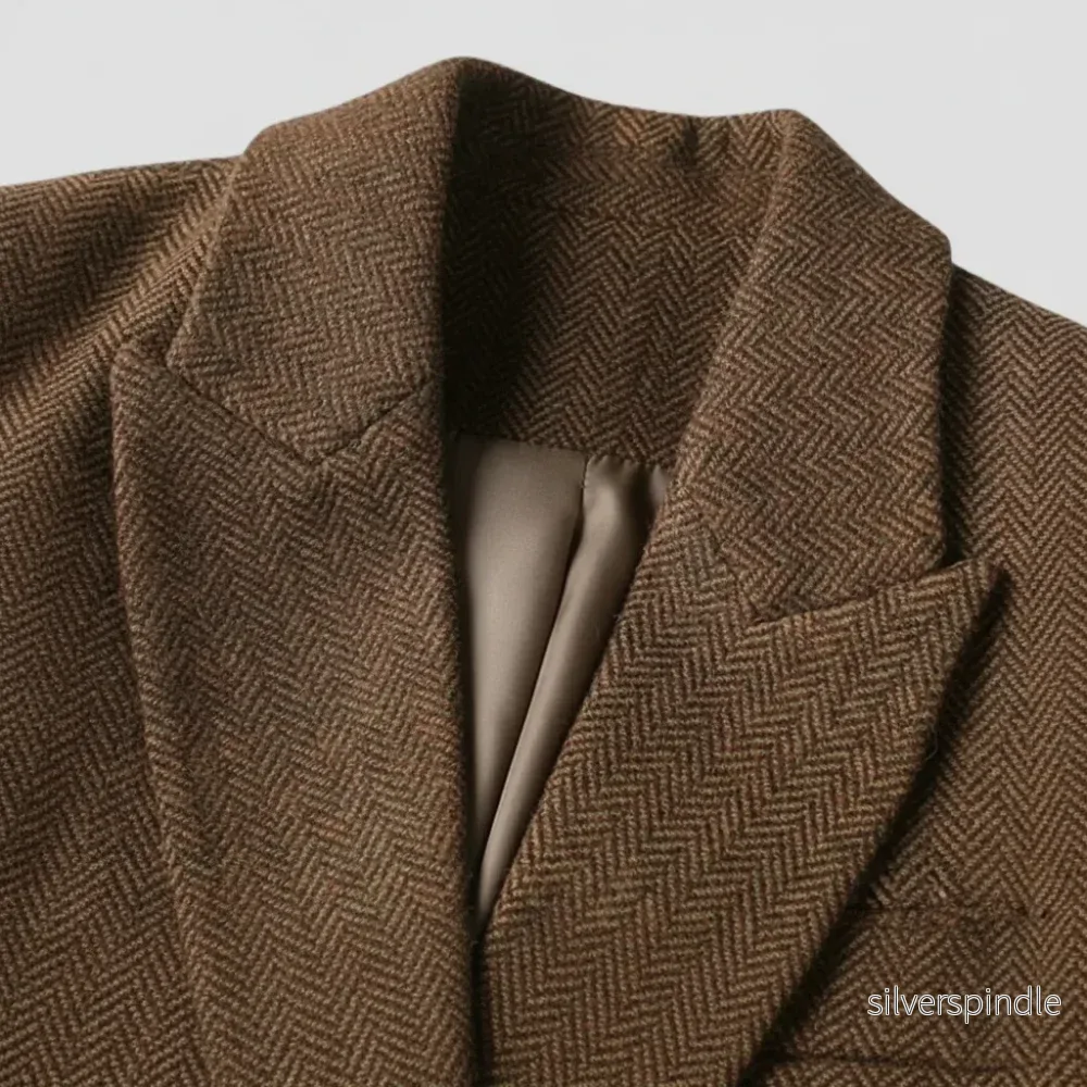 Elegant Tweedrock för Kvinnor | Dubbelknäppt Design med Bälte för Skräddarsydd Silhuett - Bild 3