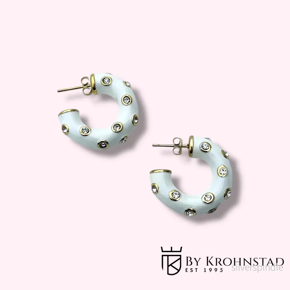 White dotted hoops