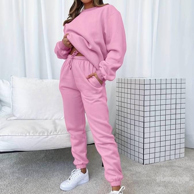 Loungewear Set för Damer | Mjuk Tröja och Joggingsbyxor med Flexibel Passform | Perfekt för Avkoppling och Utflykter Loungewear Set för Damer | Mjuk Tröja och Joggingsbyxor med Flexibel Passform | Perfekt för Avkoppling och Utflykter