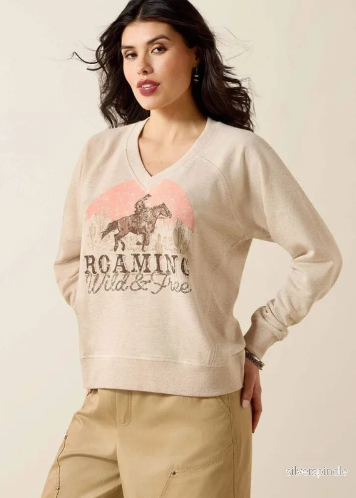 Ariat Victoria Sweatshirt Khaki Heather - Bild 3