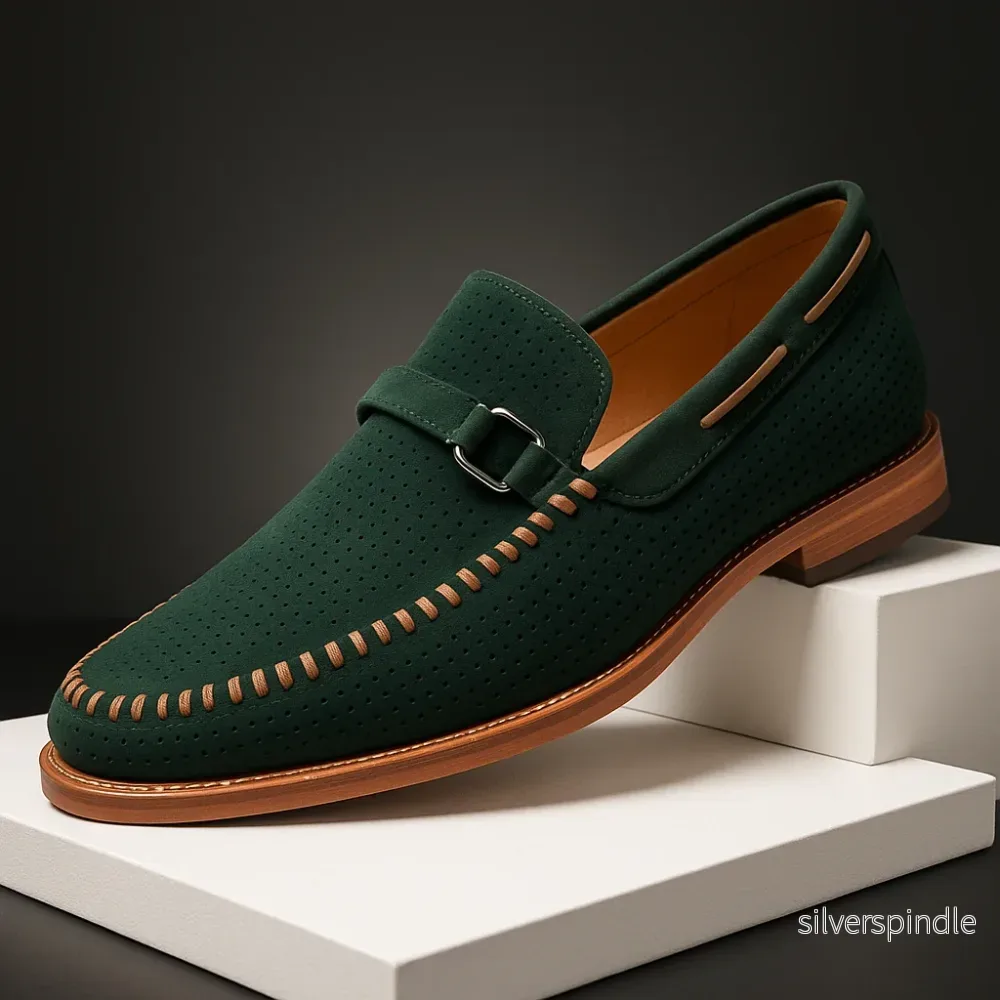 Oliver | Svarta Vadderade Loafers för Dam med Perforerad Design