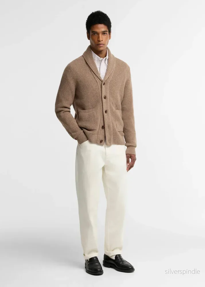 Barbour hartland Knitted Shawl Neck Cardigan Stone - Bild 3