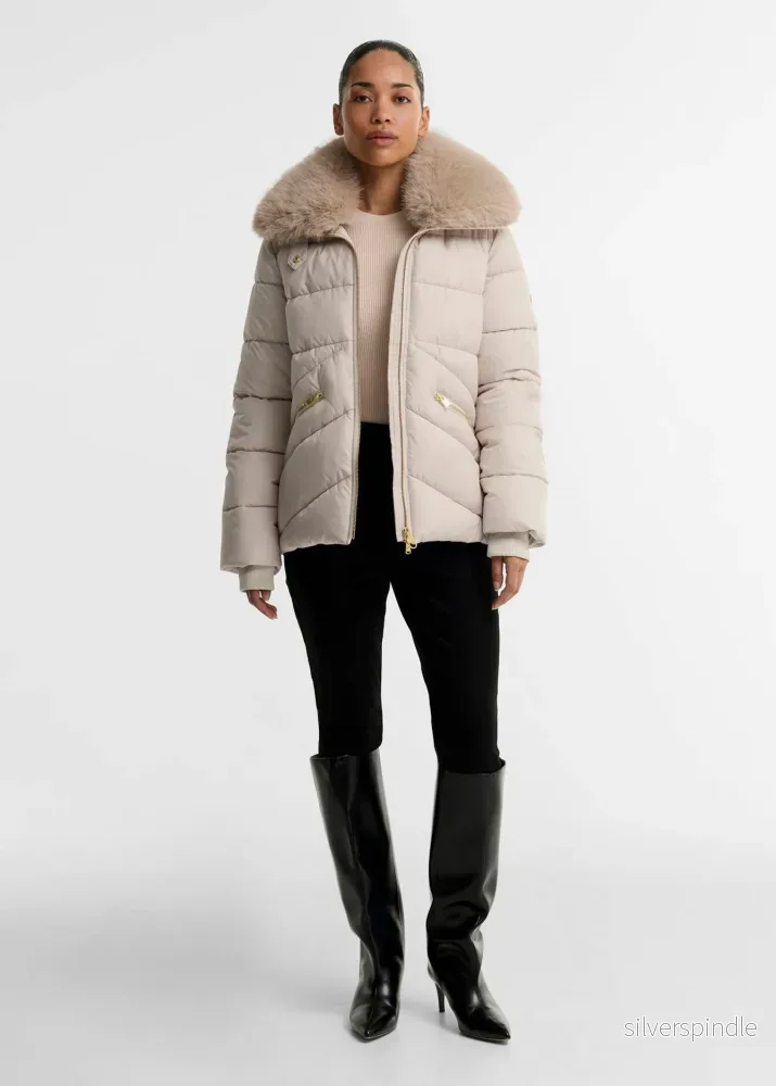 Barbour International Cyrus Puffer Jacket Cream - Bild 3