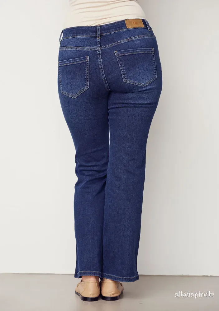Como Flare Button Jeans - Dark denim - Bild 3