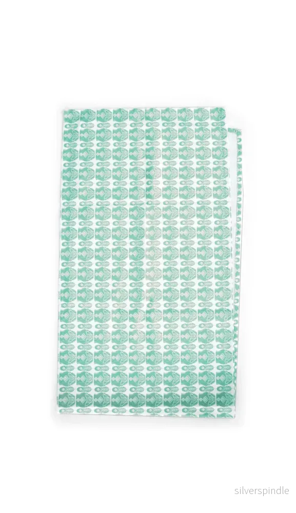 Löpare Rytm Bomull Turkos/Vit 40×140cm