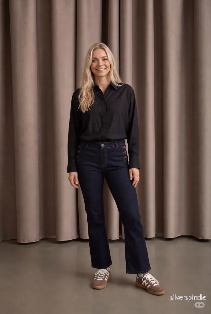 Como Button Jeans - Unwashed Denim - Bild 3