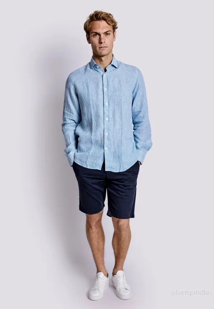 BS Palma Casual Slim Fit Skjorta - Blue/White - Bild 2