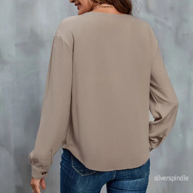 Emma | Elegant Hösttröja med Krage och Söm-Detaljer - Bild 2