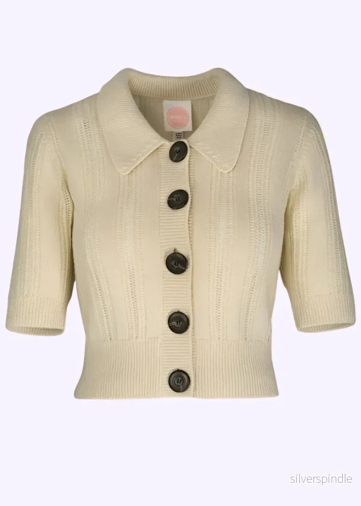 The Contrast Cardigan - off-white