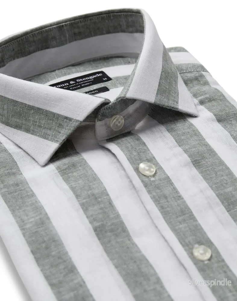 BS Munoz Casual Modern Fit Skjorta - Green/White - Bild 2