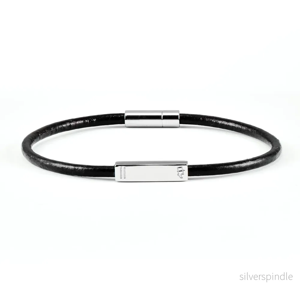 EDD LÄDERARMBAND TIMELESS SMAL SVART